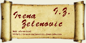 Irena Zelenović vizit kartica
